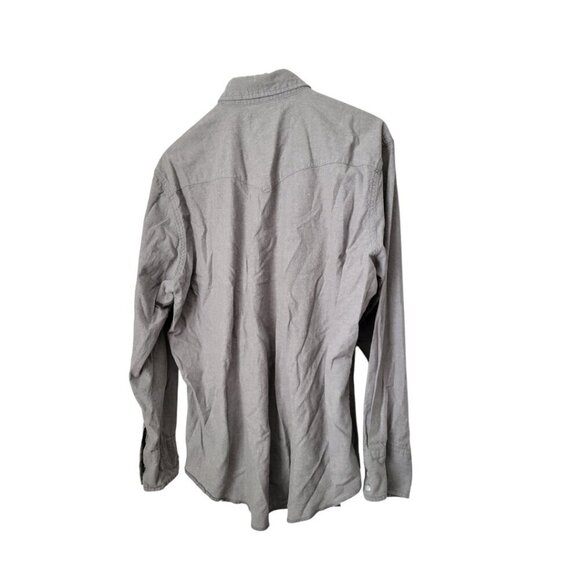 Men's Wrangler Western XL Button Down Pearl Silver Snaps Gray - Picture 3 of 3